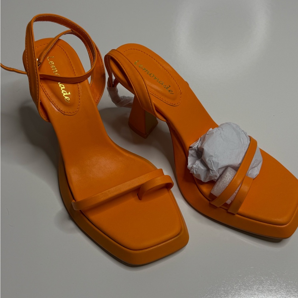 Lemonade Orange Strappy Heels